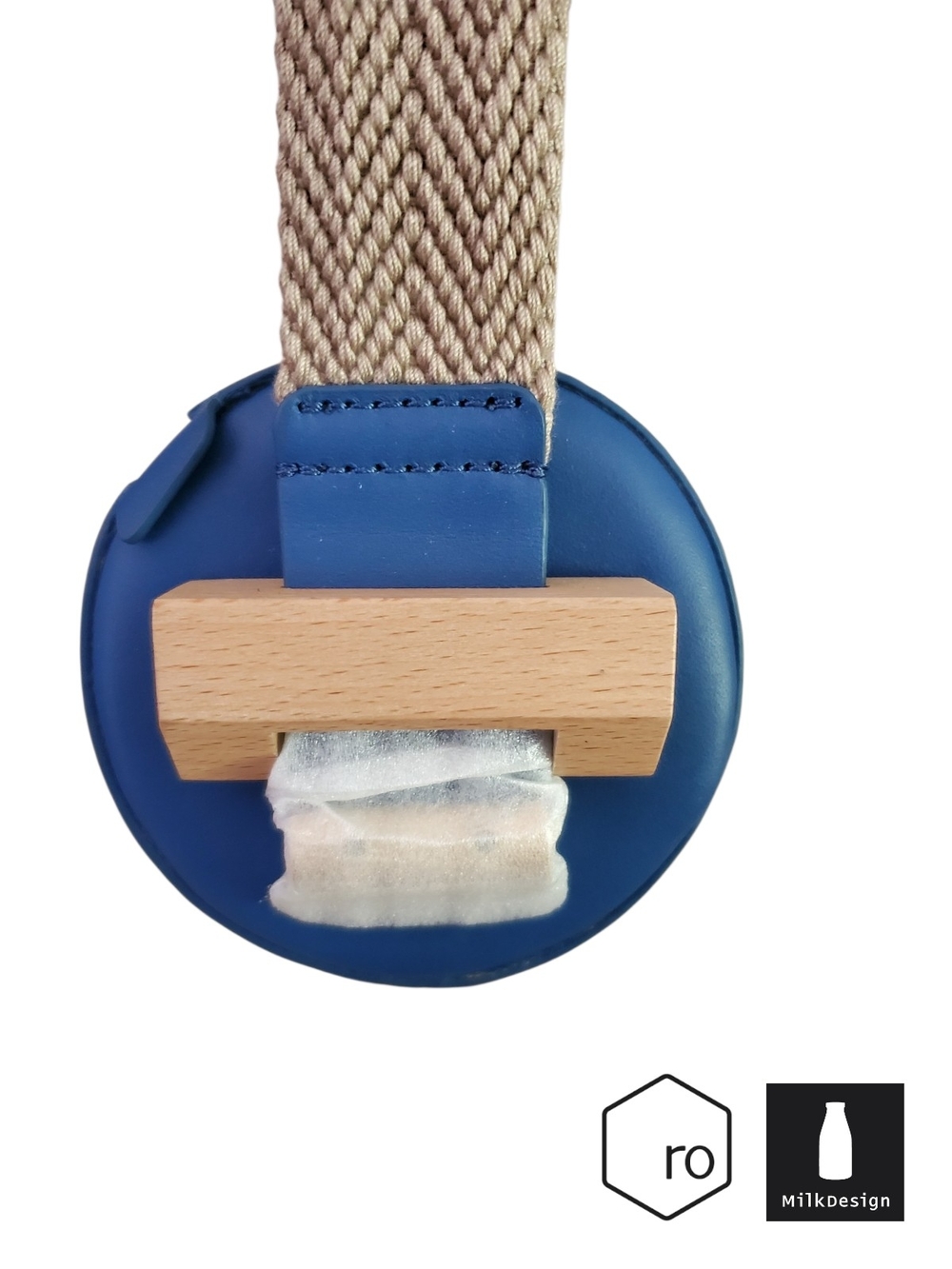RO Bags x Milk Design Buckle Up Mini Cylinder Bag - Blue Leather NWT/Tags - Picture 9 of 17
